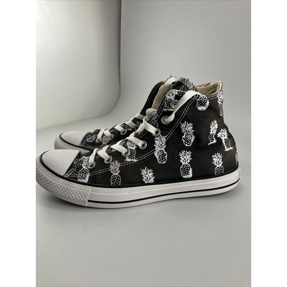 Converse Chuck Taylor All Star Unisex Black White Pineapple Print Shoes - Size 8 - Picture 4 of 9